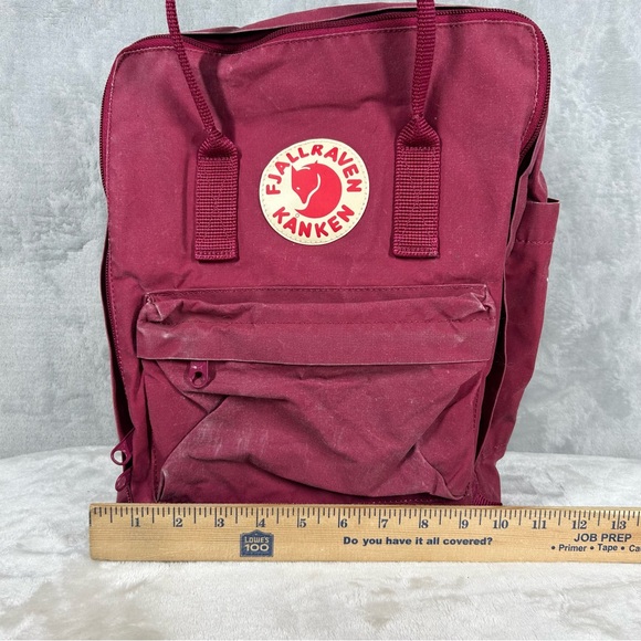 Fjallraven Backpack Kanken Red Mini Daypack School Travel Hike Distressed - Picture 11 of 12